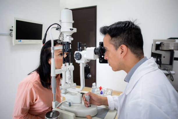 oculist examining female patient Retinal Specialist Aizawl
